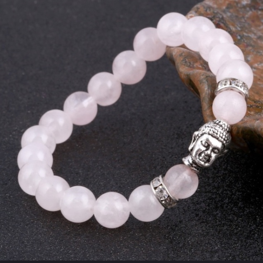 Rose Quartz Beads Buddha Child Bracelet